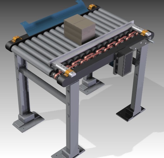 Detalle de una de las cintas transportadoras diseñadas con Solid Edge