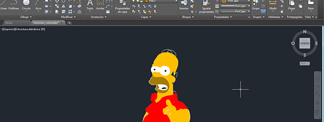 Uso de Autocad para dibujar a Homer Simpson | Blog SEAS