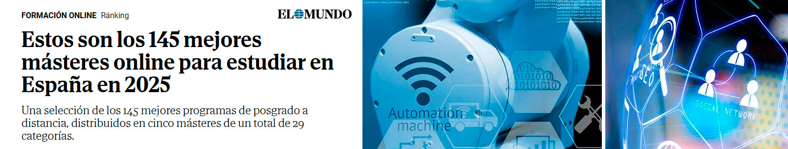 SEAS en el listado de mejores másteres online de 2025